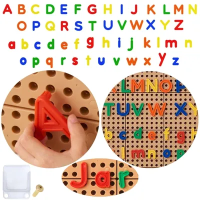 Produktbild von Masterkidz Alphabet-Buchstaben-Set (Groß- und Kleinbuchstaben) für Stammwandpaneele, 122-tlg.