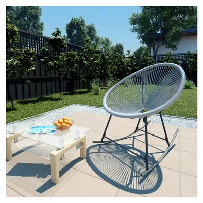 Produktbild von Schaukelstuhl für den Außenbereich, Grau, Polyrattan