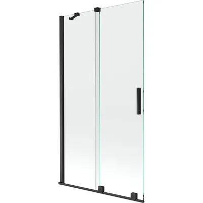 Obrázok produktu pre Mexen Velar vaňová zástena dvojkrídlová Posuvný 100 x 150 cm, Priehľadné, Čierny - 896-100-000-01-70