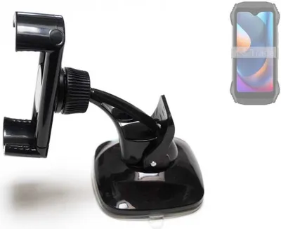 Produktbild von K-S-Trade kompakte Handy-Halterung Windschutzscheibe kompatibel mit Blackview N6000SE Armaturenbrett schwarz Autohalterung KFZ Halter