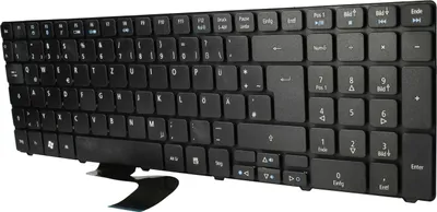 Produktbild von vhbw Tastatur Keyboard QWERTZ kompatibel mit Acer Aspire 7745G, 7741ZG, 8940, 8935G, 7745Z, 7745ZG, 8935, 7750G Notebook - Schwarz, mit Nummernblock