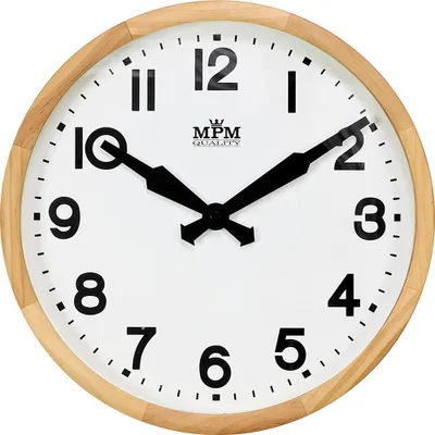 Produktbild von MPM-Quality Miyel Wanduhr Holz arabische Ziffern Hellbraun 32,7 cm