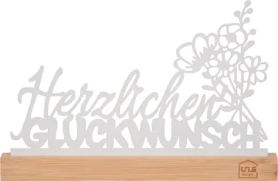 Produktbild von UNUS Deko Aufsteller "Herzlichen Glückwunsch" in weiß