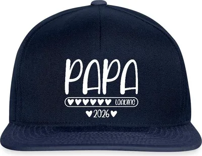 Produktbild von Spreadshirt Papa 2026 loading Snapback Cap, One size, Navy/Navy