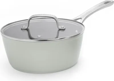 Produktbild von Laura Ashley – Kochgeschirr – Kochtöpf – 20 cm PFOA-freier, geschmiedeter Aluminiumkochtopf mit Antihaftbeschichtung und Glasdeckel in Sage Leaf von Pendeford