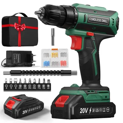 Image de Visseuse-perceuse sans fil 20 V, couple maximal 42 Nm, 25 + 1 réglages de couple
