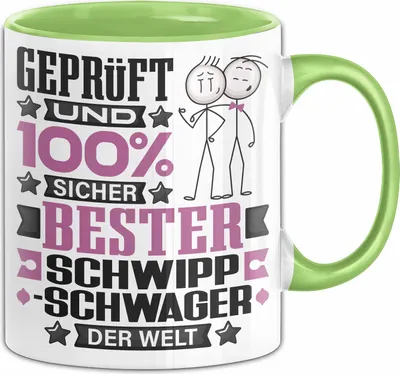 Produktbild von Schwippschwager Geschenk Lustiger Spruch für Schwippschwager Geschenkidee Bester Schwippschwager Der Welt (Grün)