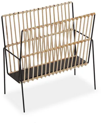 Obrázok produktu pre Stojan na časopisy versa kov živica drevo mdf 19 x 35,5 x 36 cm