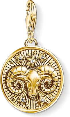 Produktbild von Thomas Sabo Anhänger Charm-Club Sternzeichen Widder 925 Sterling Silber Vergoldet Gelbgold Zirkonia 1652-414-39