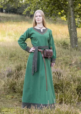 Imagen del producto de Vestido estilo vikingo, modelo Jona, color verde, talla M