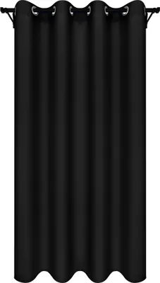 Produktbild von Blickdichte Gardine mit Ösen, Fertig Vorhang, Maße: 140x260 cm, Farbe: Schwarz