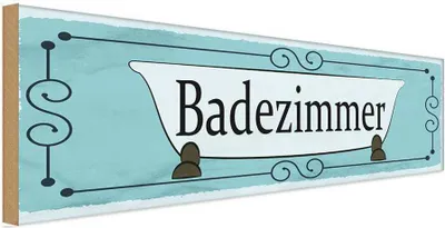 Produktbild von vianmo Holzschild 10x27 cm Badezimmer Geschenk