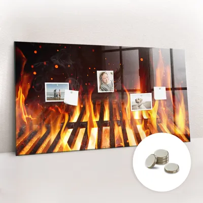 Produktbild von Magnetische Wandtafel aus Glas mit gebogener Vorderseite – Memoboard – Enthält 5 Magnete – 120x60 cm – Grau