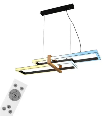 Produktbild von CCT LED Pendelleuchte, schwarz, mit Holz, LED/44W