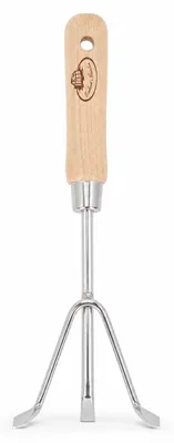 Produktbild von Handharke mit Holzgriff lang für präzise Beetpflege