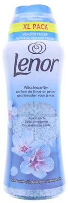 Produktbild von Lenor Wäscheparfüm Aprilfrisch, Granulat, 495 g, Blume, Flasche, Lenor Wäscheparfüm mithilfe der Dosierkappe in die leere Trommel legen. Wäsche direkt auf die...