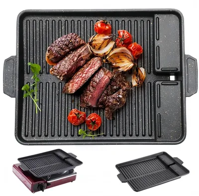 Productafbeelding van Gietijzeren Grillplaat voor Inductie en Gasfornuis