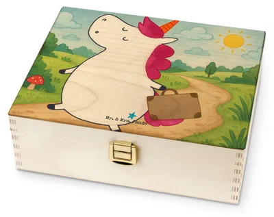 Produktbild von Mr. & Mrs. Panda Teebox Einhorn Koffer Design - Weiß - Geschenk, Teebeutel-Box, Reise, Unicorn, für Paare, Erwachsen, Einhörner, Teebeutel Aufbewahrungsbox, Tee Box