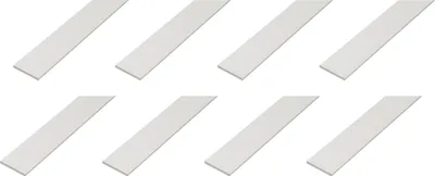 Produktbild von Alberts 8 x Flachstahl, PVC, weiß, 20 x 2 mm, Länge 1 m