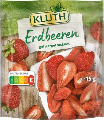 Image de Fraises lyophilisées Kluth parfaites pour le yaourt et le muesli 15g