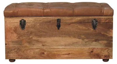 Produktbild von Artisan Furniture Massivholz-Aufbewahrungskiste „Buffalo Hide“ in Eiche-Optik