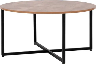 Produktbild von Happy Home runder Couchtisch Beistelltisch HWT50-HOL Holzoptik