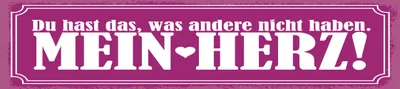 Produktbild von vianmo Holzschild 10x46 cm Du hast das, was andere nicht haben. Mein Herz