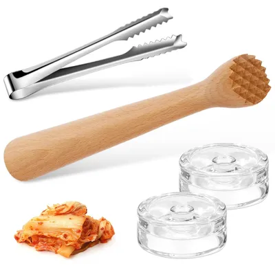 Produktbild von Solidchoice – Fermentationsset mit Holzstößel und Gewichten