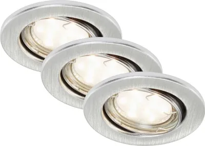 Zdjęcie produktu dla Briloner - Zestaw 3 reflektorów wpuszczanych aluminiowych okrągłych obrotowych GU10 z 3W LED