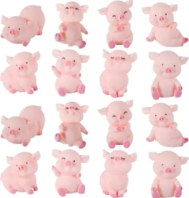 Image de Solidchoice - Coffret de 16 mini-porcelets porte-bonheur pour la décoration