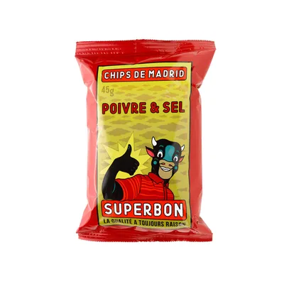 Obrázok produktu pre Superbon Chips Poivre and Sel zemiakové lupienky s korením a soľou 135g