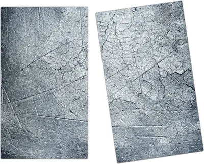 Produktbild von Spritzschutz Herdabdeckplatte Schneidebrett aus Glas Metallplatte Textur 2-Teilig (60x52cm)
