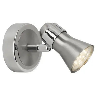 Produktbild von BRILLIANT Wandleuchte Sanny | schlichter Wandspot | Metall | eisen/chrom | Kopf schwenkbar | warmweiß | 1x GU10 max. 7 W