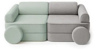 Zdjęcie produktu dla Dwukolorowa, modułowa sofa dla dzieci, 8 elementów