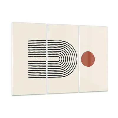 Produktbild von Bilder auf glas - 3 Teile - Abstraktion Grafik Linien - 105x70cm - Glasbilder - Wandbilder - Bilder - zum Aufhängen bereit - Wanddekoration aus Glas - Glas Bilder - Wandbild auf Glas - GCE105x70-5035