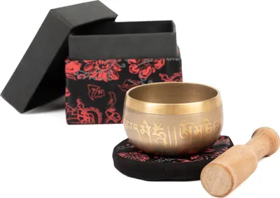 Produktbild von Indische Klangschale „Singing Bowl“ mit SCHRIFTZEICHEN, ca. 240 g, Ø 8 cm