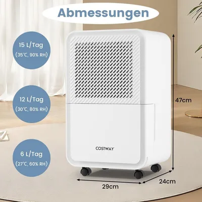 Image de Déshumidificateur domestique 15 L - 4 modes, minuterie 24 h, fonctionnement silencieux