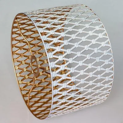 Productafbeelding van Vintage Metal Rond Lampenkap Wit Goud voor Vloerlamp, Hanglamp en Tafellamp