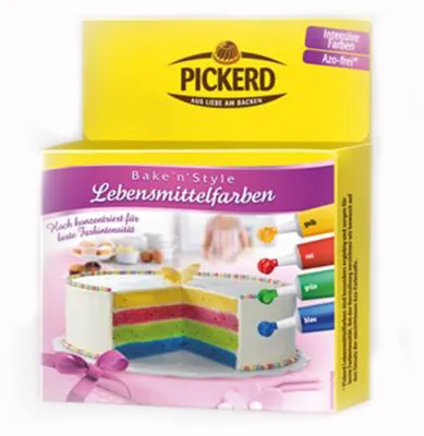 Zdjęcie produktu dla Pickerd Bake n Style barwniki spożywcze żółty czerwony zielony niebieski 32g