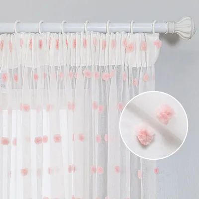Voile-Gardinen mit Plissee-Band, 2er-Set, 145x140 cm, rosa, halbtransparent