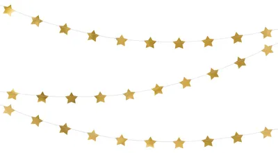 Immagine prodotto di Ghirlanda di stelle oro 3,6 m x 5 cm decorazione per feste di compleanno