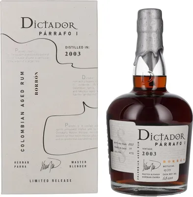 Image de Dictador PÁRRAFO I 19 Years Old BORBÓN Vintage 2003 41% Vol. 0,7l en boîte cadeau