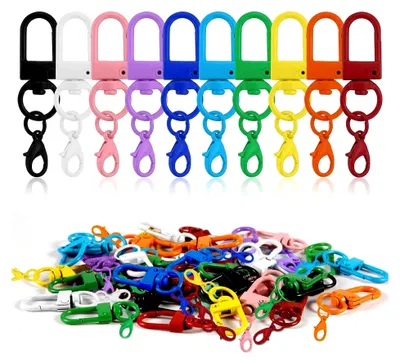 Produktbild von 100 Stück Mini Karabiner Schlüsselanhänger, Schlüsselringe, Bastelbedarf für Schlüssel, DIY Zubehör