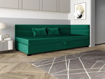 Produktbild von Einzelbett mit Polsterung 100x195 NALINDA PLUS 1 - grün