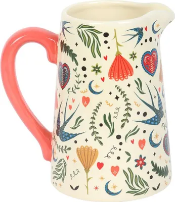 Image de Something Different - Pichet à fleurs à motif populaire SD10780 (taille unique) (Couleur crème/rose)