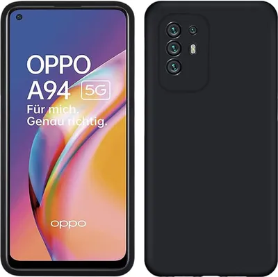 Produktbild von OPPO A94 5G Hülle, Flüssig Silikon Weich Gummi Schutzhülle für OPPO A94 5G Black