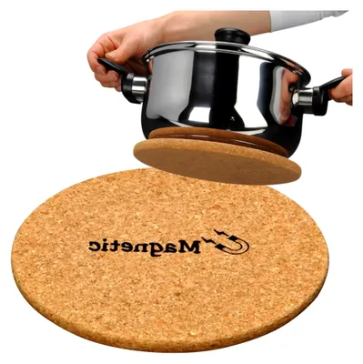 Produktbild von Magnetischer Untersetzer aus Kork Ø 21 cm – hitzebeständig, rutschfest, schützt Oberflächen vor Hitze und Kratzern