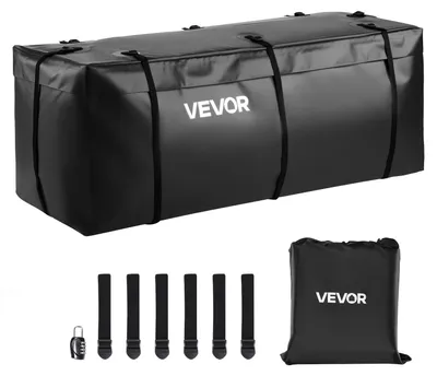 Image de VEVOR Sac de transport pour attelage, PVC 840D imperméable, 0,453 m³, sac de rangement d'attelage robuste pour benne du camion avec 6 sangles renforcées pour la plupart des SUV, camions, fourgonnettes