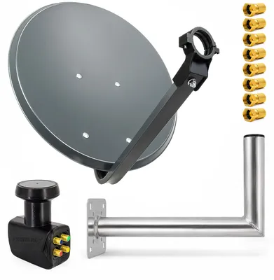 Produktbild von PremiumX SAT Anlage 45cm Satellitenantenne Quad LNB Wandhalter 45cm