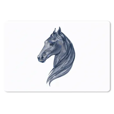 Produktbild von MuchoWow® Mauspad Mousepad Pferd - Aquarell - Blau - Mädchen - Kinder - Mädchen 27x18 cm - Mousepads - Maus Mat - Pad - Mausunterlage - Büroartikel - Desk Matten